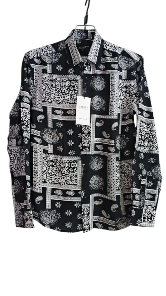 tryckt mönster långärmad skjorta