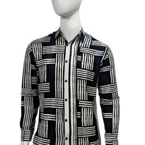 Home tryckt mönster långärmad skjorta