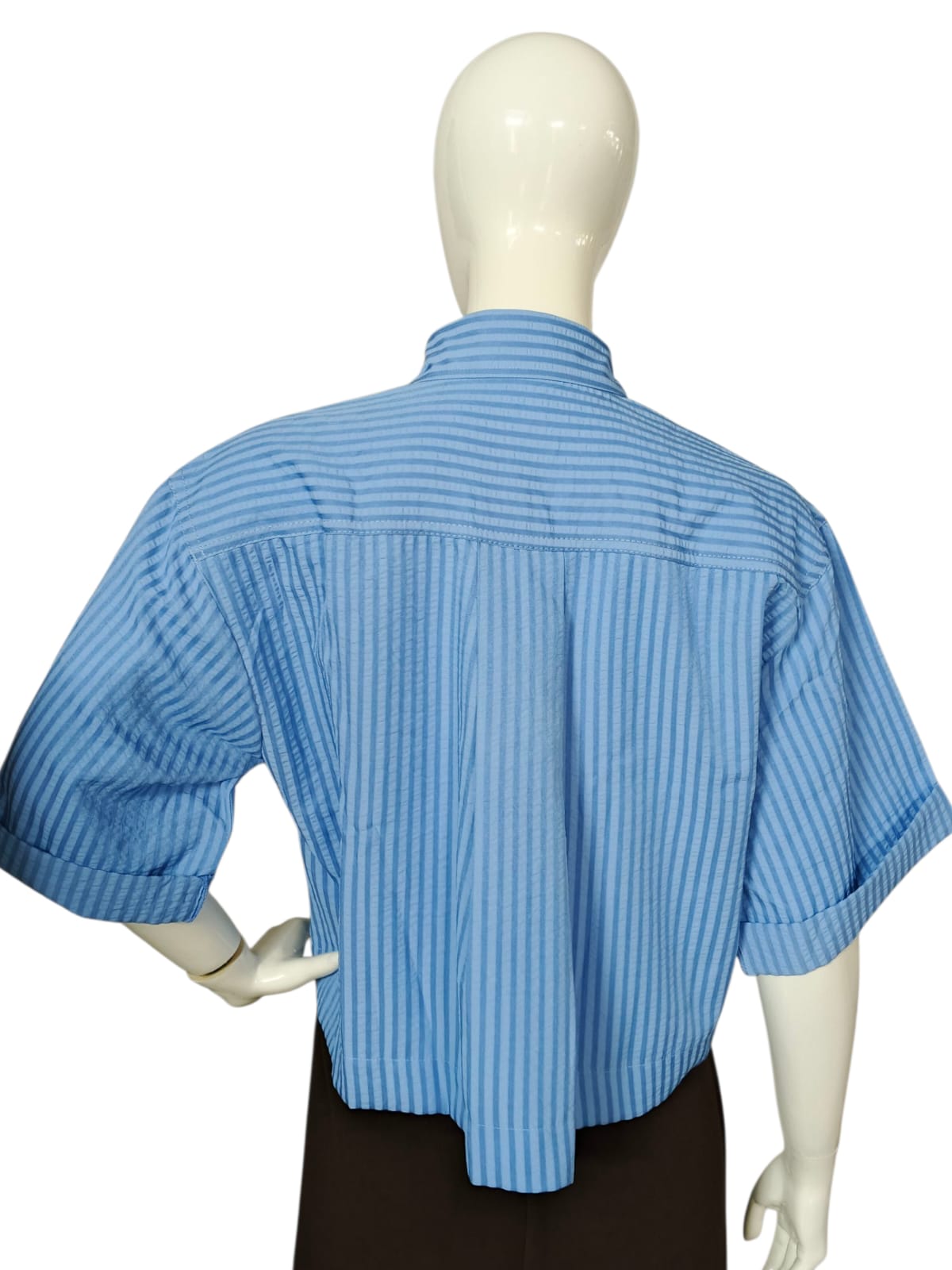 kortärmad blårandig skjorta för dam kortärmad blårandig skjorta för dam