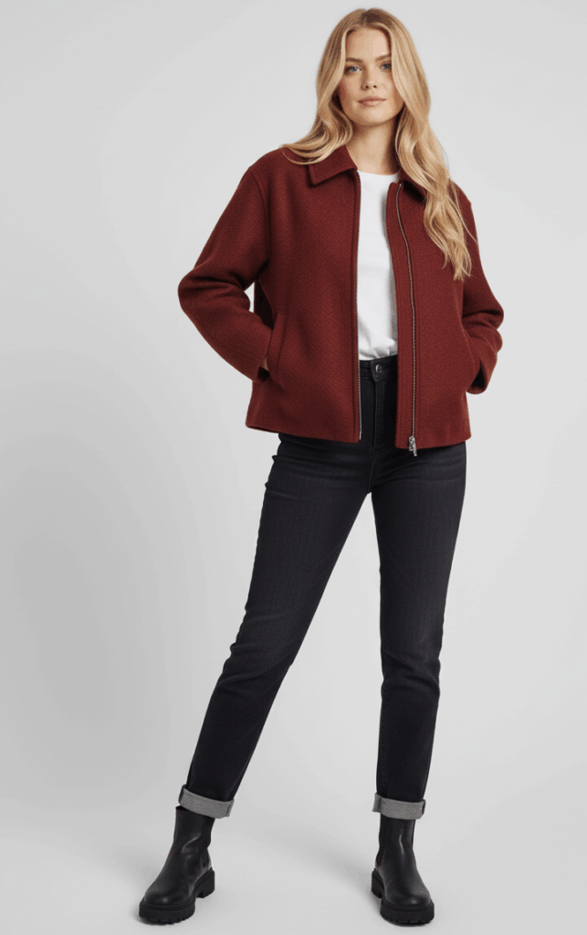 red long sleeve jacket for women