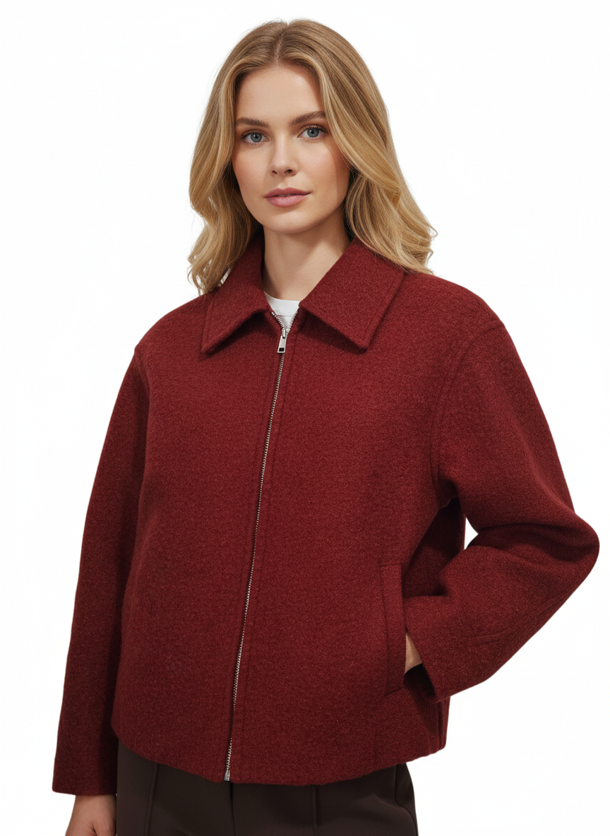 red long sleeve jacket for women