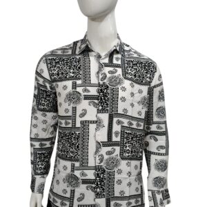 tryckt mönster långärmad skjorta