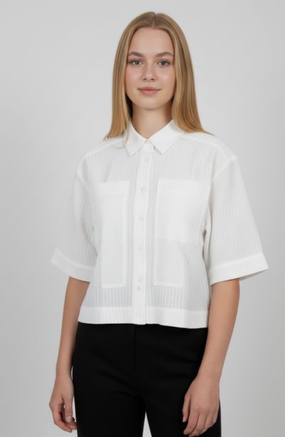 stylish half sleeve white shirt for women