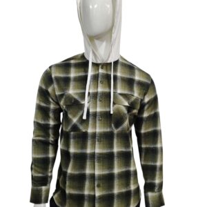 flanell hoodie med blå rutcheck