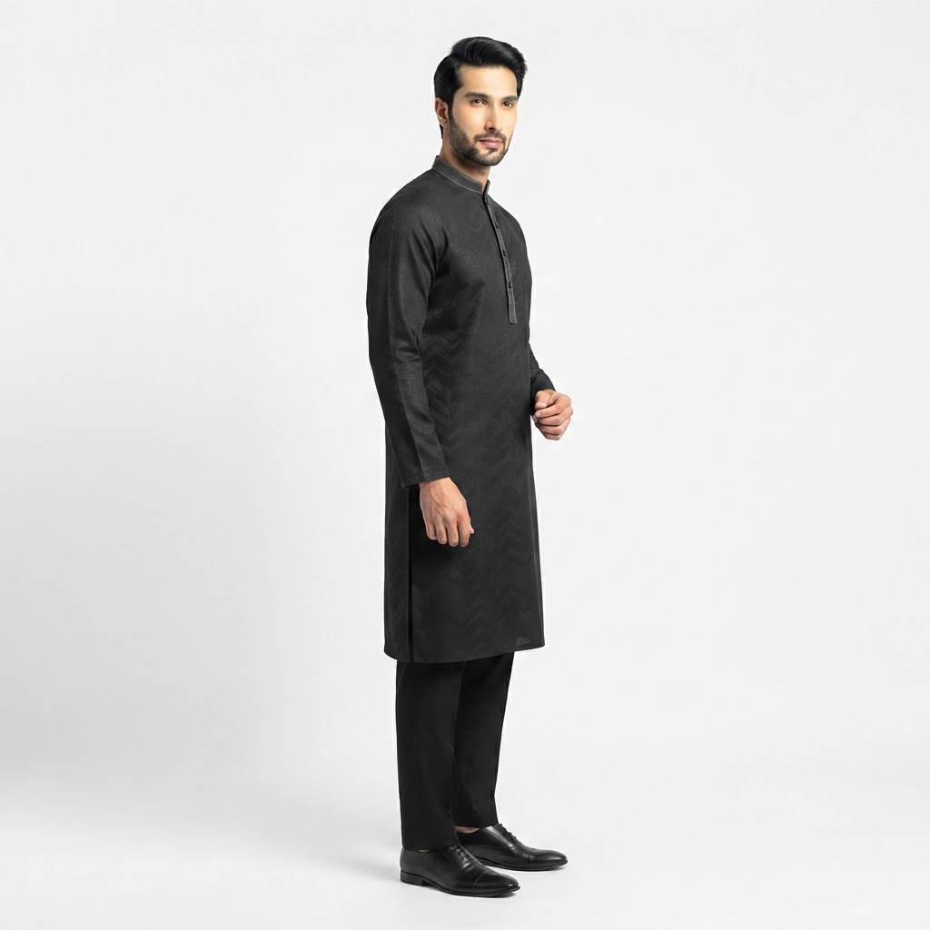 Black lasa Panjabi - Image 3
