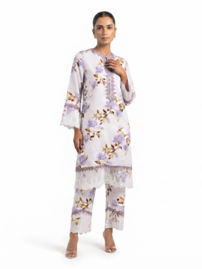 RADWA Lilac Rose Blossom 2-Piece Printed Co-ord Set