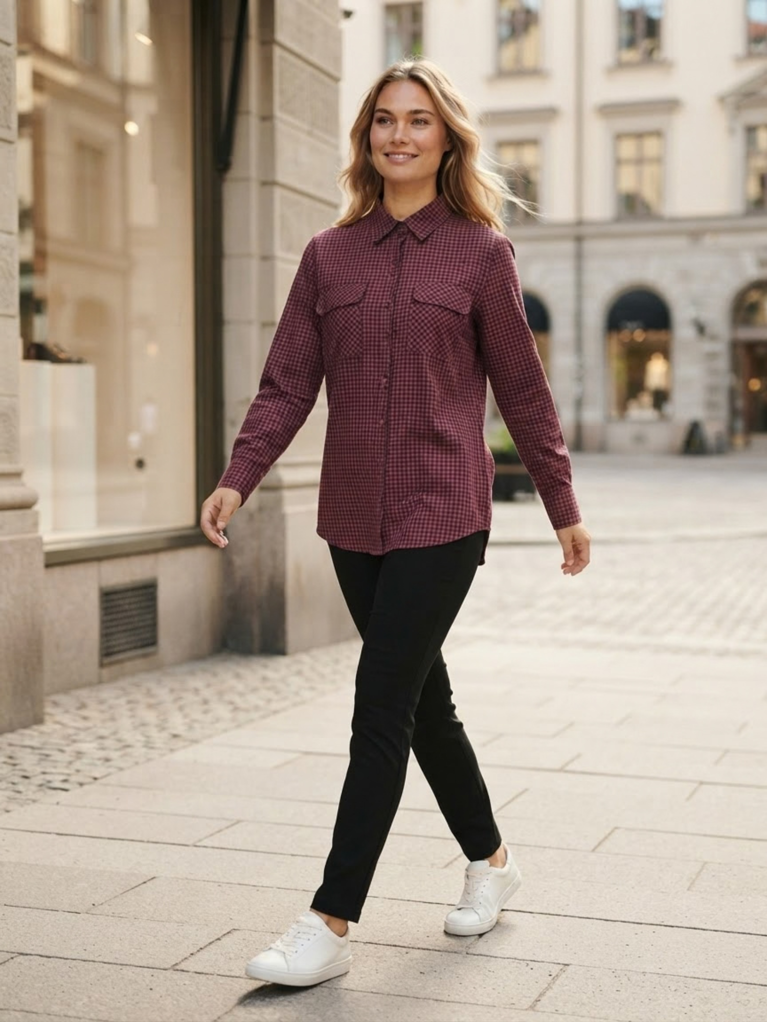 Women’s Pink & Chocolate check Flannel Shirt - Image 6