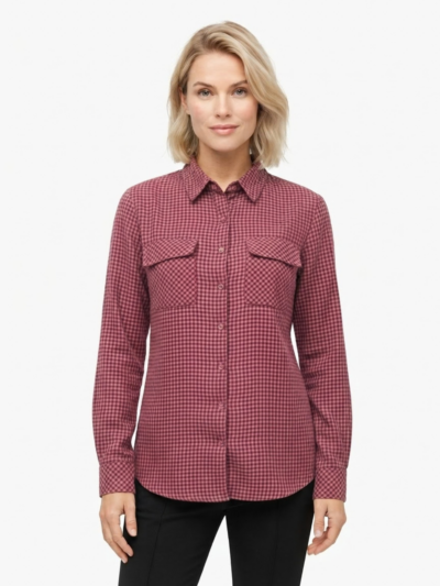 Women’s Pink & Chocolate check Flannel Shirt