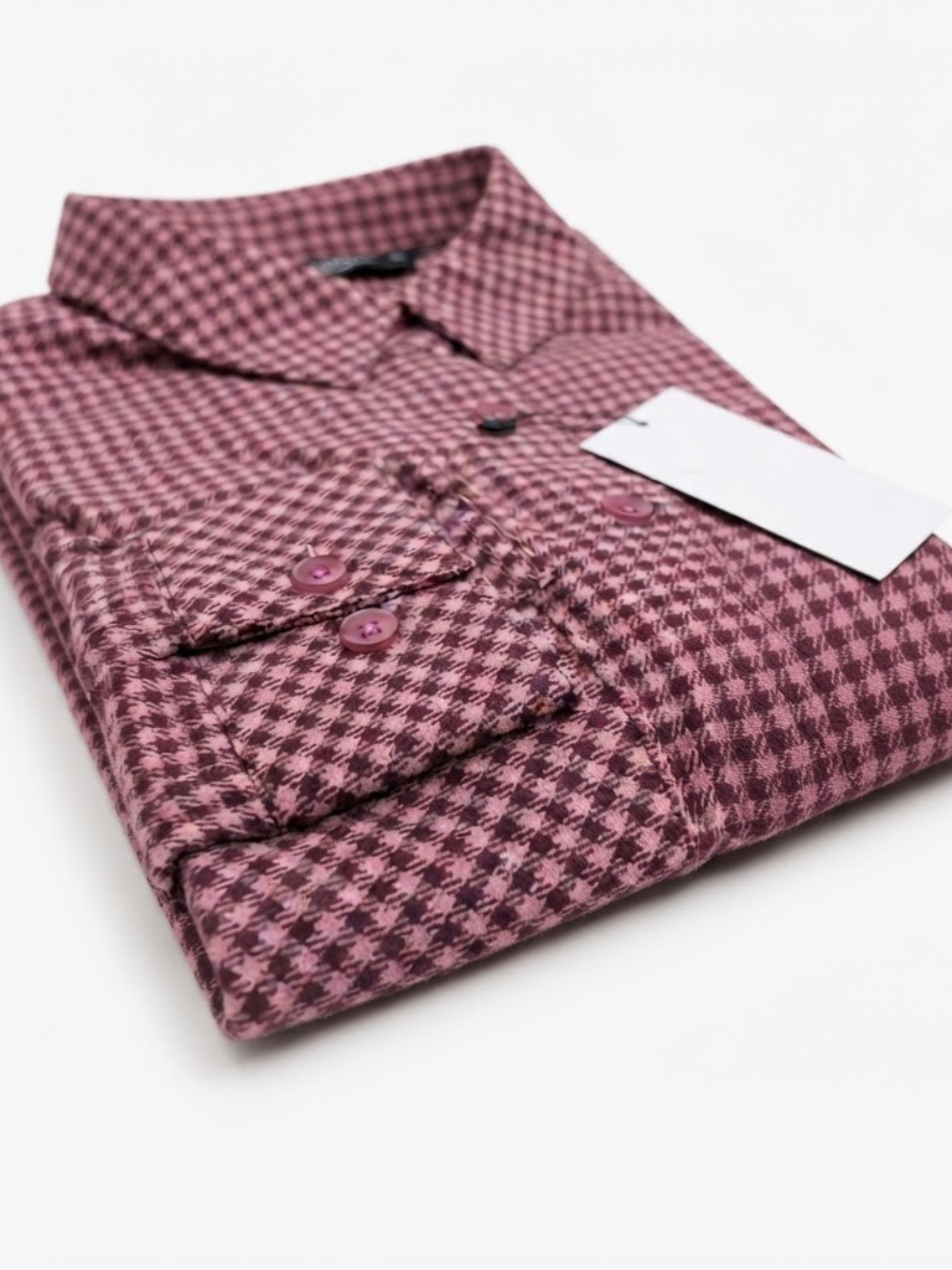 Women’s Pink & Chocolate check Flannel Shirt - Image 7