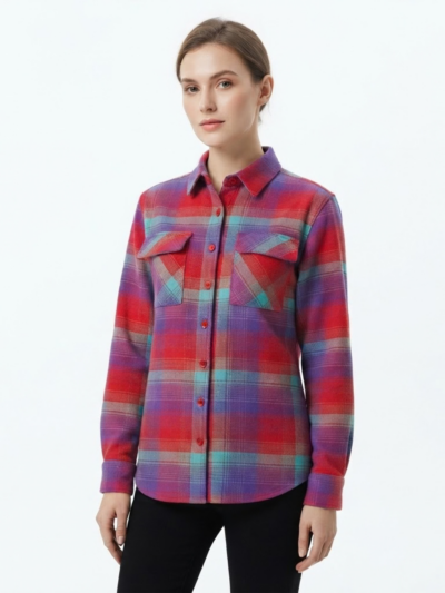 Women's flannel shirt - Magenta
