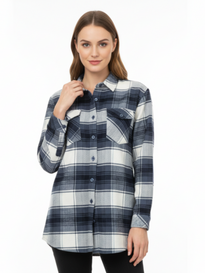 Blue & Grey Women's Flannel Shirt