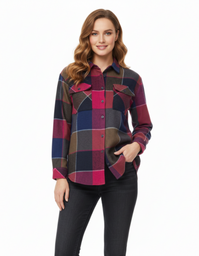 Women's Flannel Shirt - Red and black check