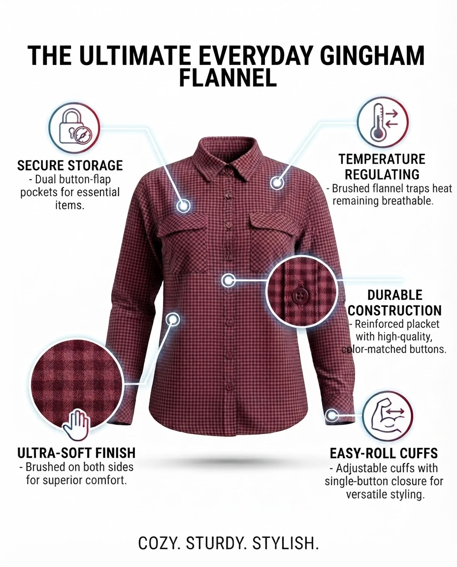 Women’s Pink & Chocolate check Flannel Shirt - Image 8
